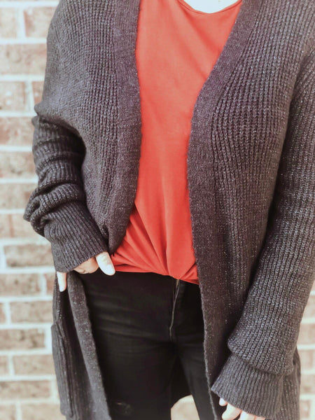 Charcoal Knit Cardigan