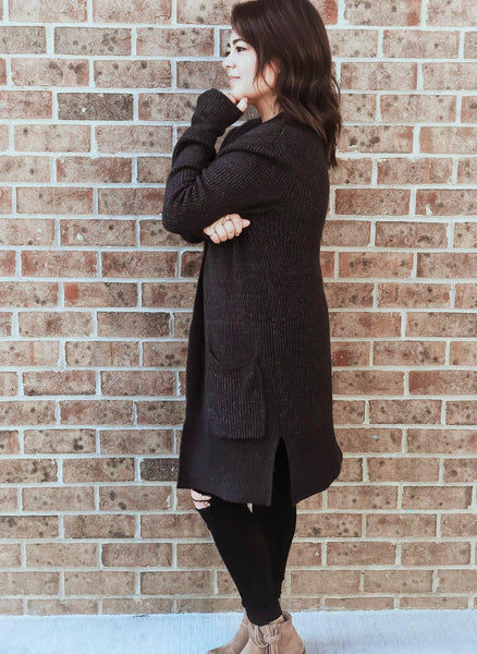 Charcoal Knit Cardigan