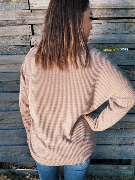 Taupe Waffle Top