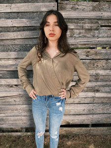 Olive Long Sleeve Top