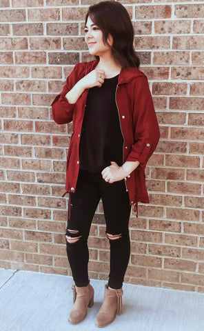 Burgundy Light Weight Jacket